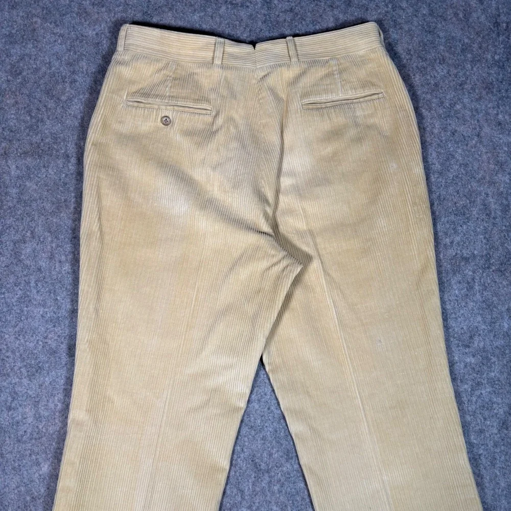 Corbin Corduroy Pants Mens 34x30 Beige Tan Vintage Wide‎ Wale Skater Preppy Golf